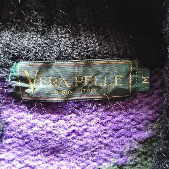 Vintage 80's Verra Pelle London Italy Mohair Sweater Unisex Medium - Picture 5 of 11